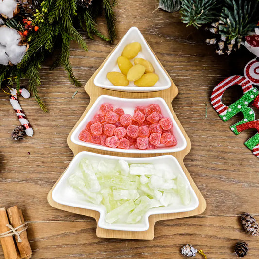 Christmas Tree Fruit Platter with Snack Dividers